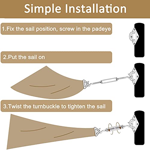 Frasheng Kit di Fissaggio per Vela Parasole,44