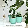 Utopia Home - Plant Pots Indoor with Drainage - 7/6.6/6/5.3/4.8 Inches Flower Pots for Indoor Planter - 5 Pack Plastic Planters - Ideal for Stocking Stuffers or Home Christmas Decorations - Aqua #4