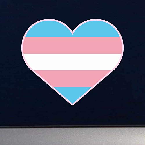 Dark Spark Decals Transgender Lgbt Pride Heart - 4 Inch Full Color Vinyl Decal For Indoor Or Outdoor Use, Cars, Laptops, Décor, Windows, And More #TOP1