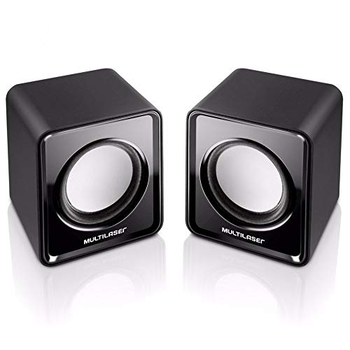 Caixas de Som 2.0 3w Rms Alimentação Usb Conexão P2 Controle de Volume Som Estéreo Preto - SP144