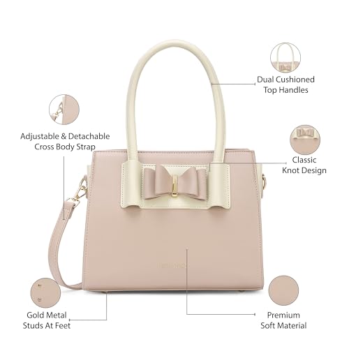 Image of Lavie Luxe Women's Knot Satchel Handbag | Satchel Bag for Work | Ladies Purse | Stylish Shoulder Bag | Gift For Women