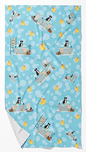 Caroline's Treasures WDK5536BTLG Natural Eared Black Boxer Bath Towel Large
