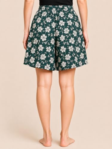Image of B STORIES Women's Viscose Printed Lounge Culotte Shorts (Pack of 2)