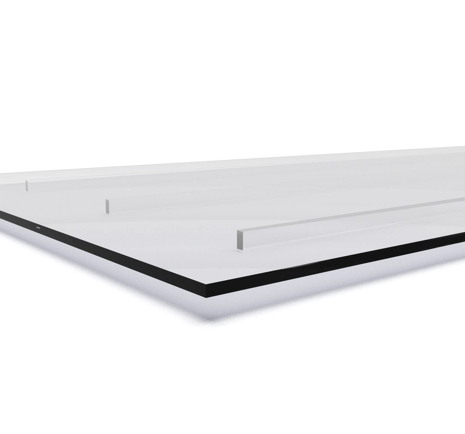 Lichtschachtabdeckung Acryl 1100 x 550 mm | Kellerschachtabdeckung, Regenschutz, Flach mit Stegen, Aus Acrylglas, Zum Auflegen