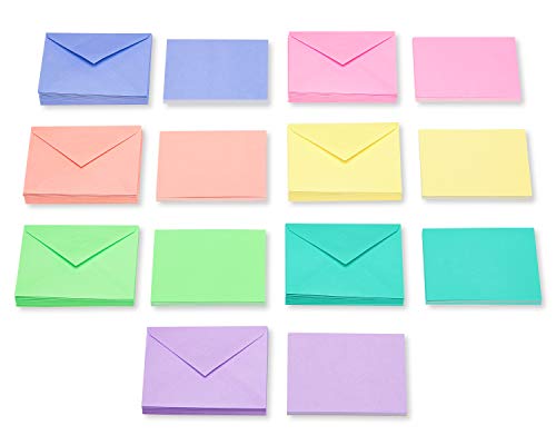 Image of American Greetings Single Panel Blank Cards Bulk with Envelopes, Bright Pastel Colors (200-Count) (Pack of 12)