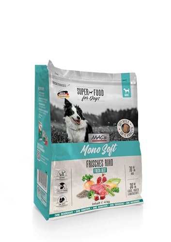 Mac's Halbfeuchtes Hundefutter, weiche Textur, hoher Fleischgehalt, verschiedene Geschmacksrichtungen, 4 kg, Rindfleisch