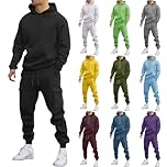 AMhomely Men's Tracksuit 2 Piece Hooded Athletic Sweatsuits Casual Running Jogging Sport Suit Sets