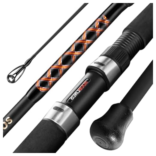 ROOBLINOS Optimism Surf Fishing Rod Carbon Fiber 10ft, 11 ft, 12ft, Carp Fishing Rod 3 Sections (OPT300,10ft)