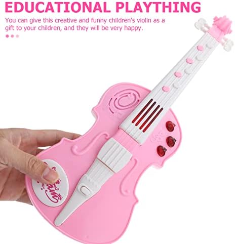 STOBOK Kids Violin Toys, Adjustable Strings Plastic Electric Violin Children Education Toys Mini Musical Instruments Learning Toy for Birthday Party Favor Pink 3 41UJCGWP4IL. AC