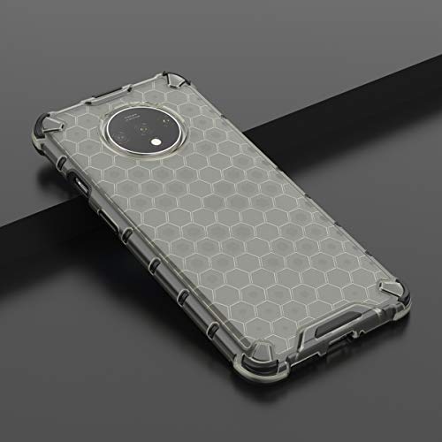 Image of Glasgow | for OnePlus 7T Honeycomb Pattern Back Case Cover for OnePlus 7T with 4 Bumper Corners and Military Grade Protection - Black