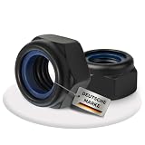 Black Fasteners Stoppmuttern DIN 985 A2 Edelstahl Schwarz | Selbstsichernde Muttern mit Nylonring | Größen M3–M12 | Rostfrei, Schwarz veredelt für Motorrad, Fahrrad, Maschinen & Garten (100, M4)