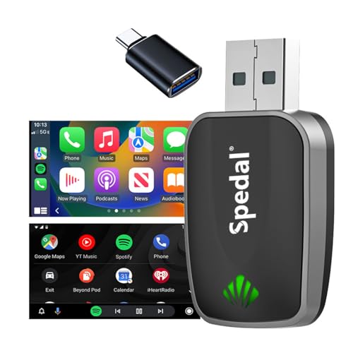 【2025最新Miniワイヤレスアダプター】Spedal 2in1 CarPlay＆Android Autoワイヤレス...