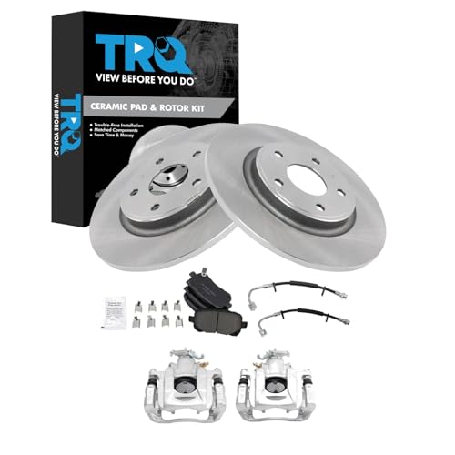 Image of TRQ Rear Brake Pad & Rotor Kit Ceramic Compatible with 2012 Volkswagen Routan