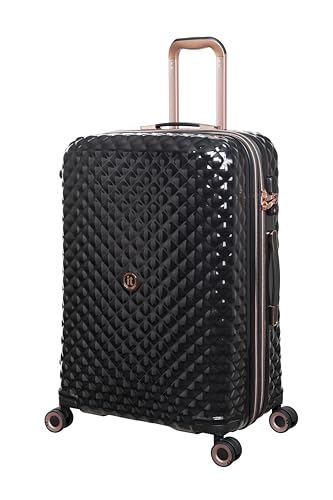 It Luggage Glitzy 27" Hardside Checked 8 Wheel Expandable Spinner, Black, M, Glitzy 27" Hardside Checked 8 Wheel Expandable Spinner