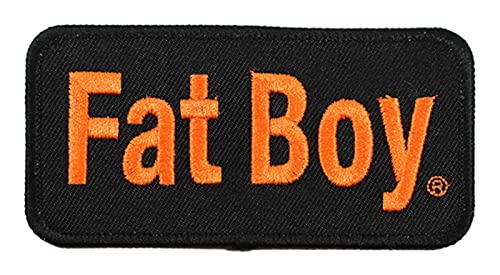 Harley-Davidson Écusson brodé Fat Boy 4 en 1 - Noir/orange