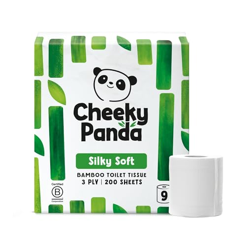 The Cheeky Panda Bamboo Toilet Paper – 9 Rolls of Toilet Paper | Plastic Free Packaging and Sustainable Toilet Tissue | 100% Compostable