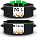 Produktbild Praknu Hochbeet Pflanzsack 70L - 3 STK aus Vliesstoff mit 3 Pflanzenschilder zum Beschriften - mit Griff - Für Gemüse, Pflanzen & Blumen - Stofftöpfe - Grow Töpfe - Pflanzbeutel - Blumentopf Stoff