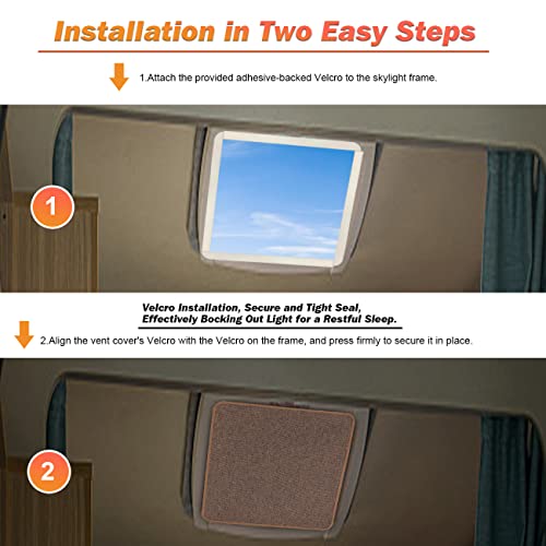 Rv Roof Vent Skylight Insulator Window Cover, Sun Blackout Fabric For Camper (16 X 16 Inch)- Brown #TOP3