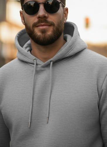 Image of Men Regular Fit Fleece ||Black||Hoodie Solid||Sweatshirt-JM3860
