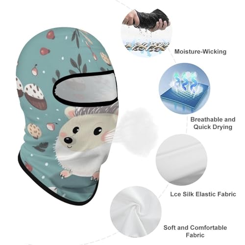 Balaclava para hombre, máscara para esquí con diseño de erizo, cubreboca facial para ciclismo y deportes de invierno miniatura 3