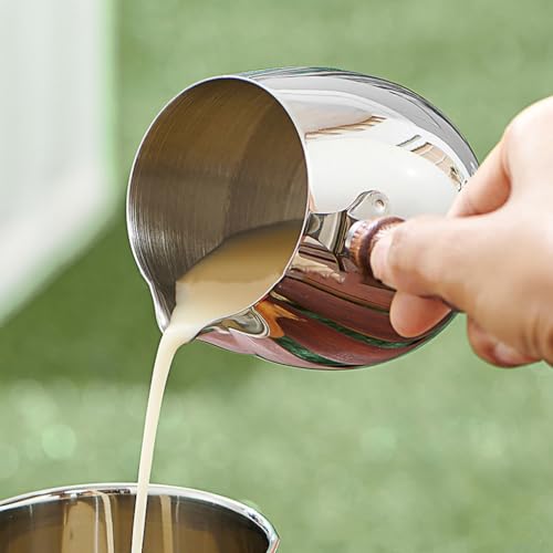 Image of Supvox 600ml Milk Frothing Pitcher with Wooden Handle