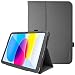 Produktbild TECHGEAR Leder hülle für Apple iPad 11. / 10. Generation, iPad (A16) 11 2025/10,9 Zoll 2022, PU-Leder, Slim Folio Smart hülle mit Ständer, Handschlaufe & Ruhezustand/Aufwachen [Schwarz]