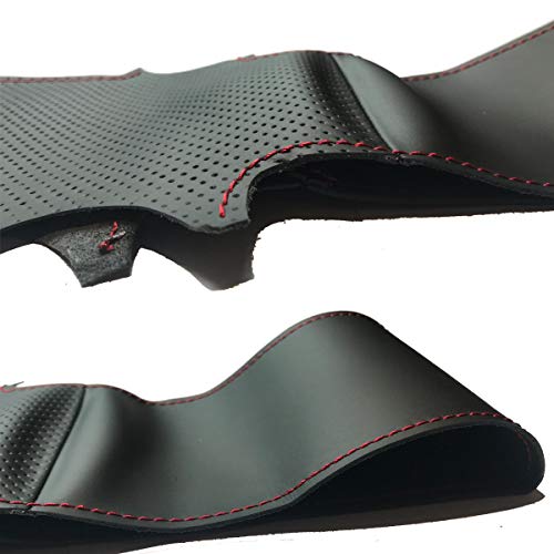 Loncky Genuine Leather Steering Wheel Cover For Chevrolet 2008-2013 Silverado 1500 /Silverado 2500 3500/2007-2014 Tahoe/2007-2014 Suburban 1500 /2007-2013 Avalanche 1500/2009-2015 Traverse/Express #TOP2