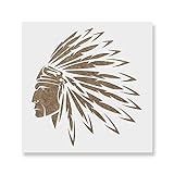 Native American Indian Stencil - Reusable Stencils for Painting - Create DIY Native American Indian...