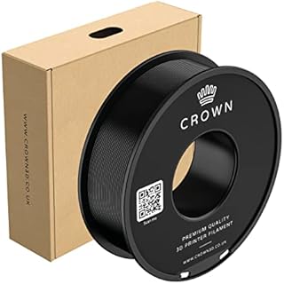 Crown 3D | PLA 3D Printer Filament 1.75mm, High Precision, Dimensional Accuracy ±0.02mm, 1kg Spool (2.2lbs) for 3D Printers & 3D Pens, Vacuum Packaging (Black)