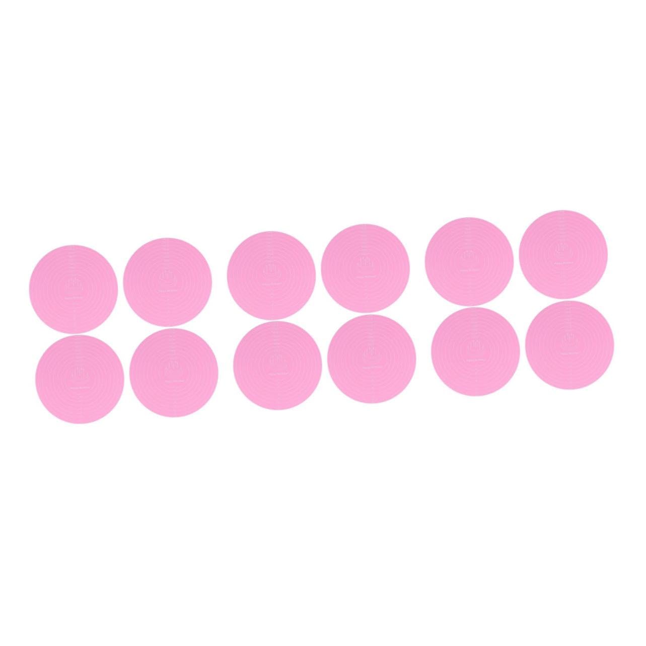 PRETYZOOM 12 Stck. Backmatte Runde Nicht-Schicht-Matte Silikonpolster Kuchen Back Antirutschmatte aus Silikon Maße Fondantmatte Silikontischmatten runde Tortenunterlage Kieselgel Rosa