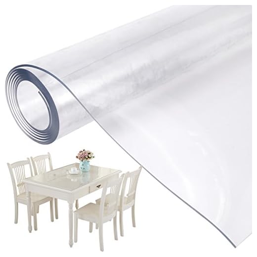 Mantel Transparente de PVC Plástico Grueso Impermeable para Mesa Cocina 160x90cm