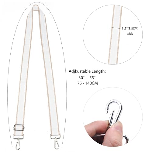 Image of Wide Purse Strap Replacement Crossbody Canvas Shoulder Bag, Universal Adjustable Straps for Bags(55 inchLong)
