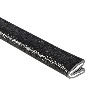 Trim-Lok Edge Trim Fits 1/32 Edge, 3/8 Leg Length, 250 Length, Black, Pebble Texture Flexible PVC Edge Protector for Sharp/Rough Surfaces, Easy to Install