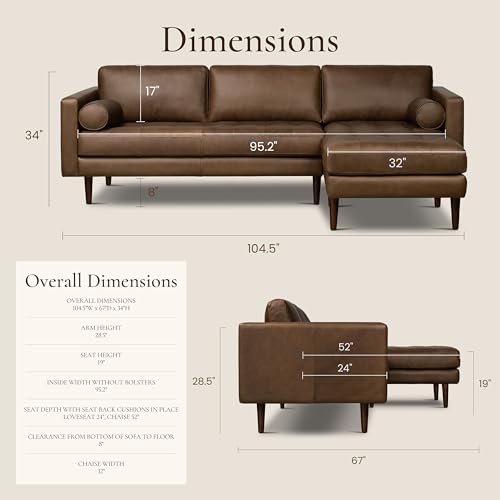Image of Poly & BARK Napa Right-Facing Sectional Sofa in Cocoa Brown