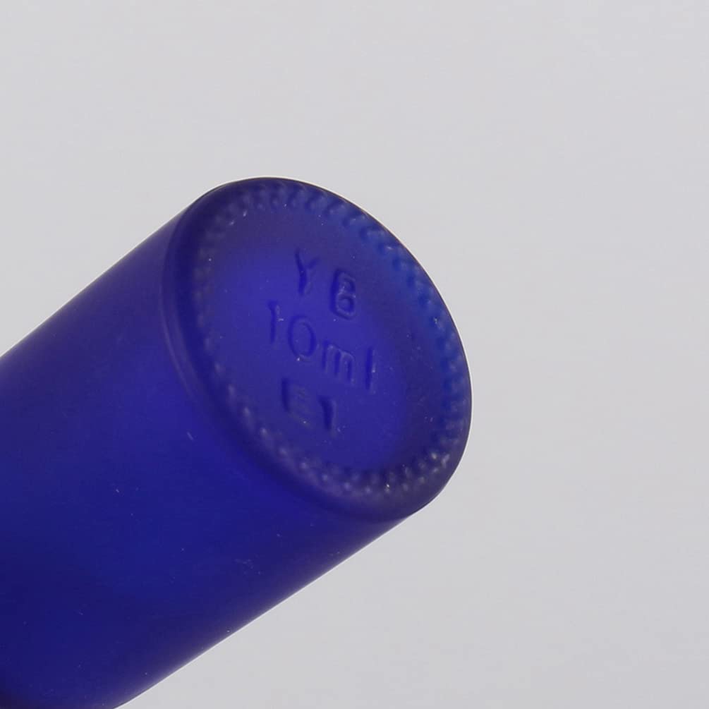 24 Pièces 10ml Flacons en Verre Bleu Mat avec Pipettes, 10 ml Bouteilles Compte-gouttes en Verre Vides avec Bouchon à Vis Or Pour Les Huiles Essentielles Aromathérapie