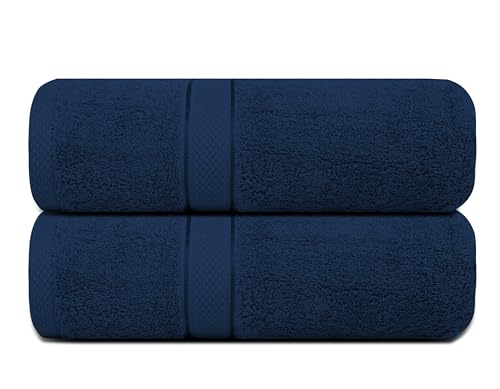 Alifant Royal Egyptian Blue Bath Towels, 500 GSM 100% Cotton Yarn Ring Spun, Luxury Plush And Premium Towels, Hotel Quality