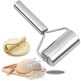 Rodillo Cocina,Rodillo Repostería Acero Inoxidable,Rodillo para Hornear Pizza Antiadherente Multifuncional Rodillo de Metal Pequeño con Mango para Fondant,Pizza,Pasteles,Pasta y Masa Quebrada
