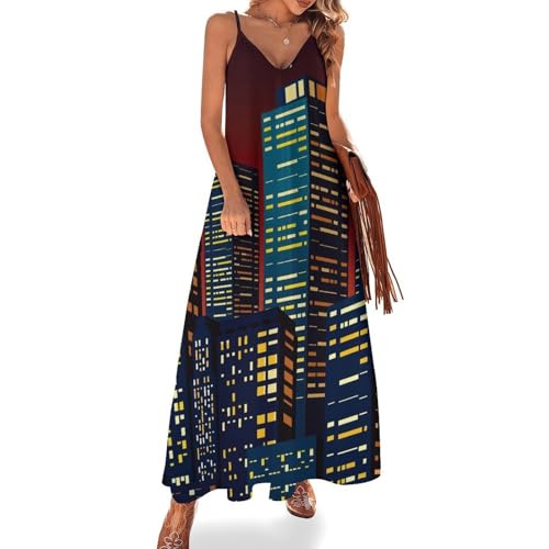 Robe longue femme été sans manches style maxi pour voyages et plage