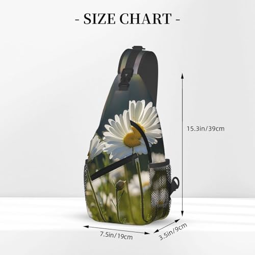 Sac à bandoulière marguerite blanche style décontracté taille unique