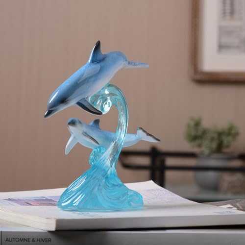 Figurita Decorativa Delfín de Resina Azul 5.9 in miniatura 4
