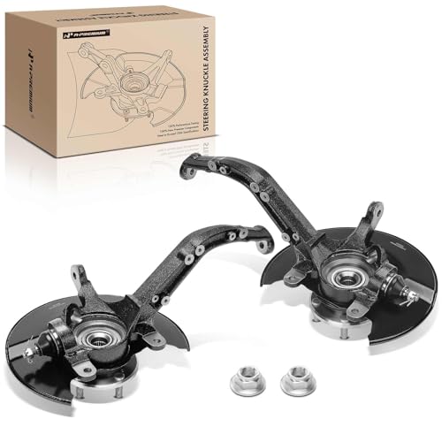 A- 2 x Front Left and Right Steering Knuckle & Wheel