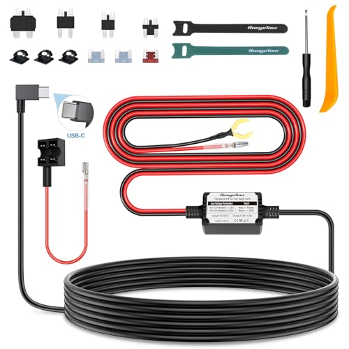 Kit de cableado duro con puerto USB-C de 4 metros y 4 adaptadores para cámara de coche