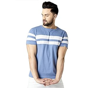 RodZen Men’s Regular Fit T-Shirt(RZ24NSOLIDBLUE-L_Blue_L)