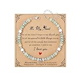 JoycuFF Aunt Gifts, Mothers Day Birthday Gifts for Aunt Auntie from Nephew Niece, Christmas Ideas Present Amazonite Moonstone Bracelets for Auntie