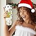 6Pcs Christmas UV DTF Wraps for 40 oz Glass Water Bottle Lime Green Santa Xmas Deer Tree Waterproof Rub On Transfer Decals for DIY Crafts Laptop