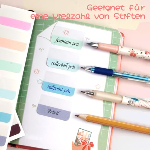 360 Stück Kleberegisterkarten Seitenmarker Selbstklebend Page Markers Tabs,Index Haftmarker Film Textstreifen für Lesen,Tabs Markieren von Seiten,Büro, Dokumente,Bücher,Tagebuch,Ordner