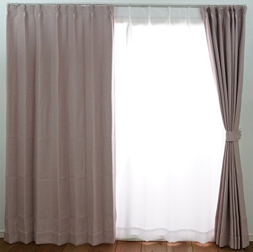 スミノエ カーテン ピンクベージュ 100×135cm セーラ 遮光 アレルブロック V1112