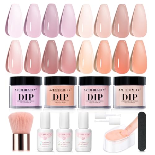 AZUREBEAUTY 4-Color Dip Powder Nail Starter Kit