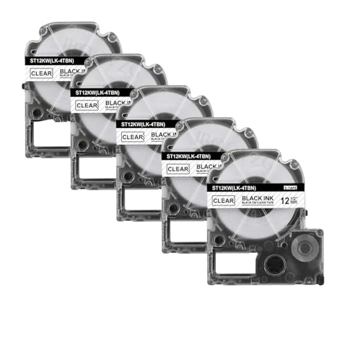 9mm ���x���e�[�v 20 �p�b�N ? SS12KW�ASS6KW�ASS9KW�ASS18KW�AST12KW �X�^�C���A�L���O�W�� LW-300�ALW-400�A����� LW-600P ���x�� �v�����^�[�p(20PK Black on Clear)