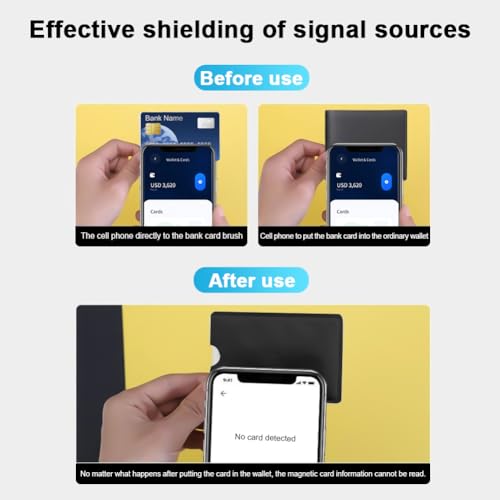 2Pcs RFID Blocking Card Contactless NFC Cards Protector Credit Card Holder Waterproof Cards Sleeves for Women Men,Black3